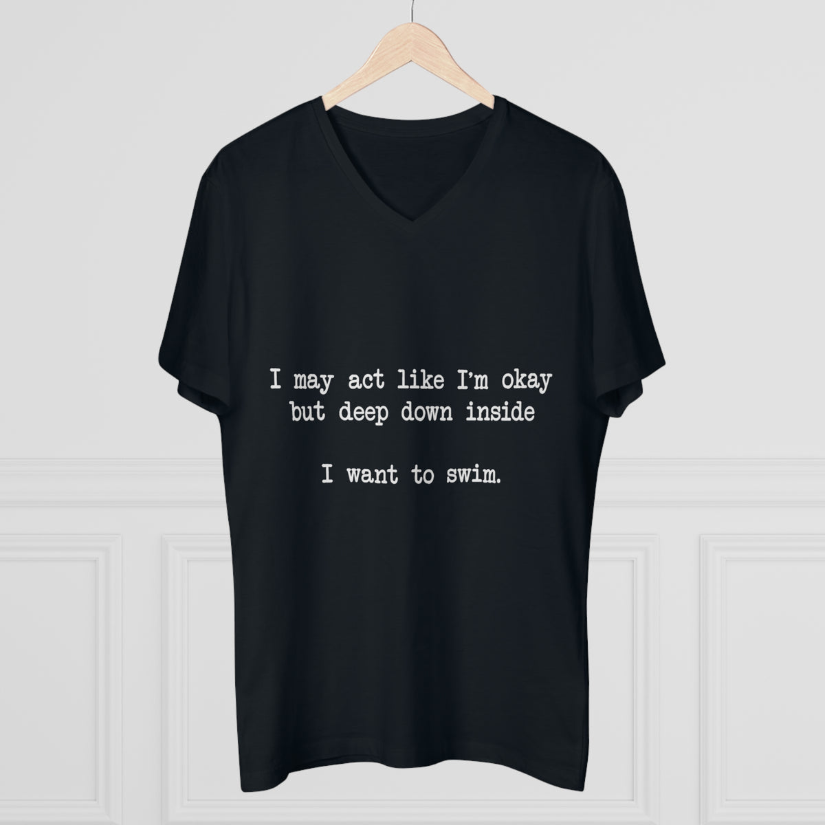 "I Want To Swim" V-Neck Tee