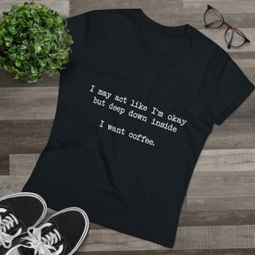 "I Want Coffee" V-Neck Tee