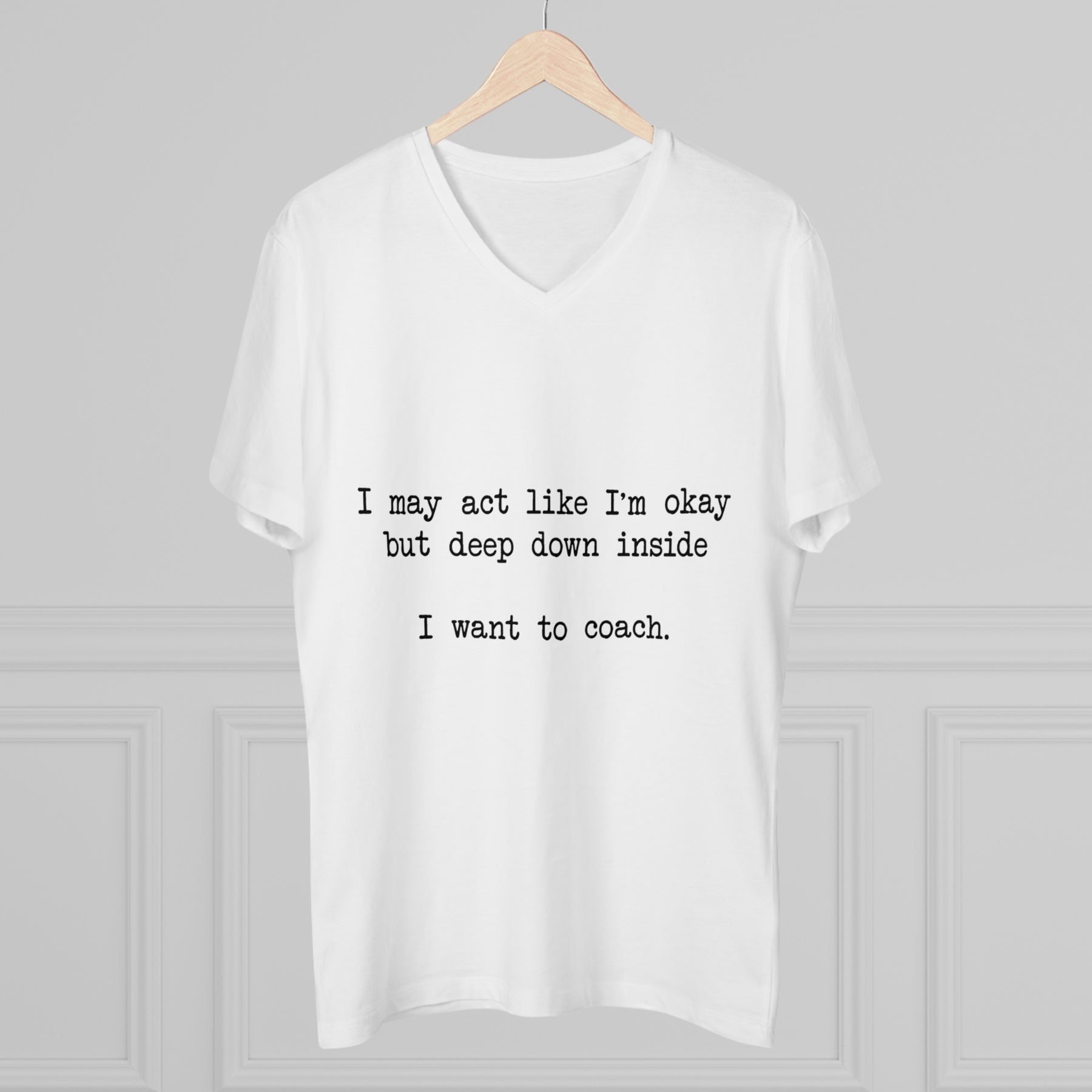 "I Want To Coach" V-Neck Tee