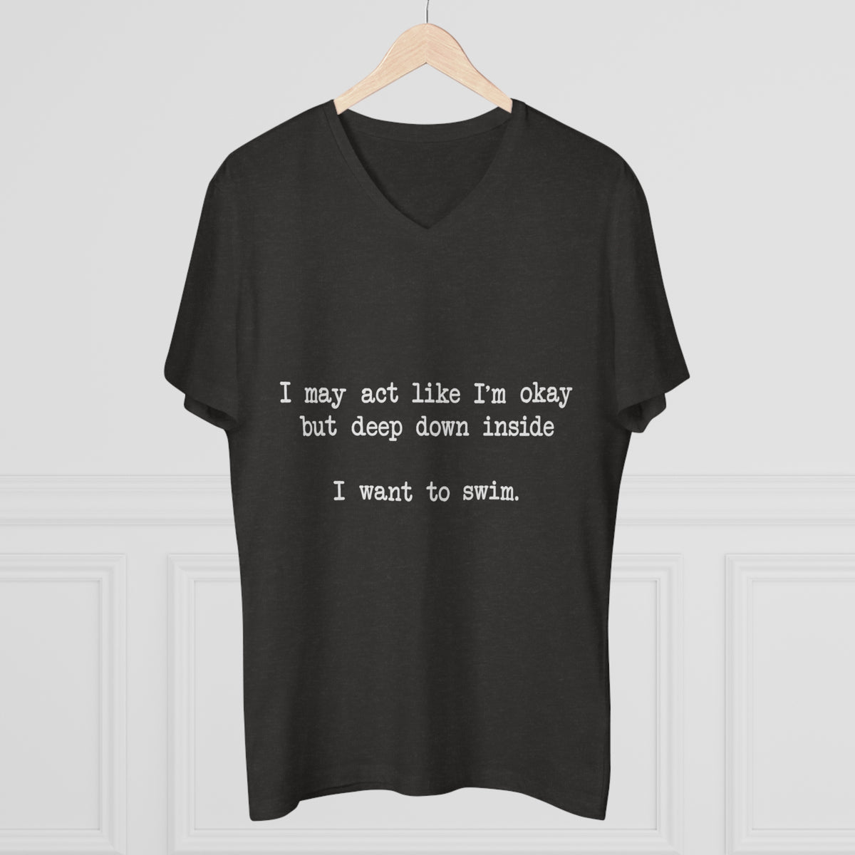 "I Want To Swim" V-Neck Tee