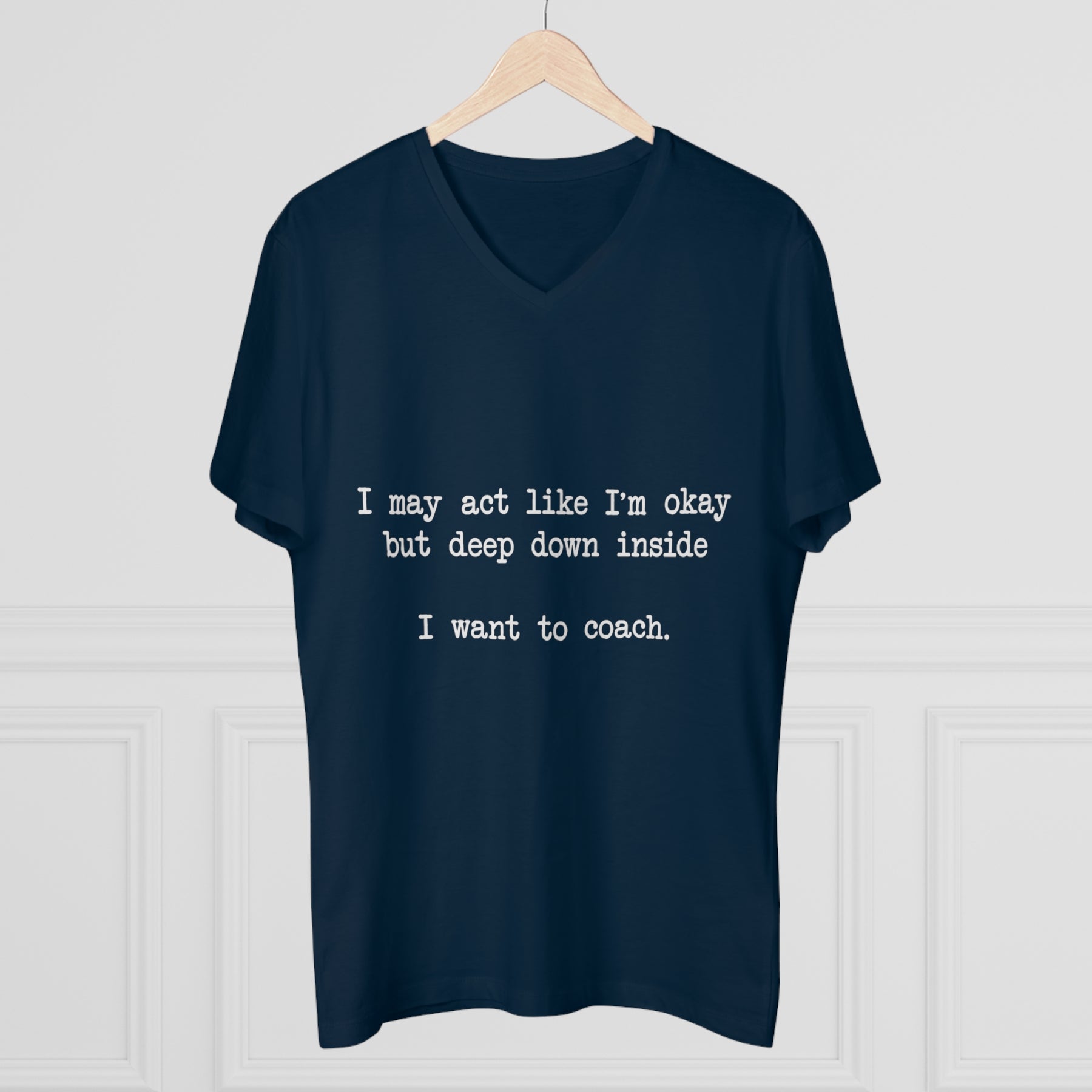 "I Want To Coach" V-Neck Tee